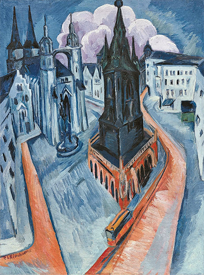 The Red Tower in Halle Ernst Ludwig Kirchner